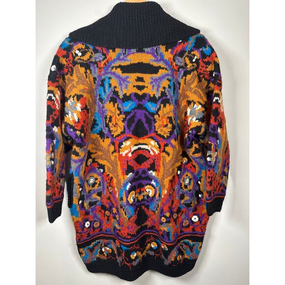 Vintage Needleworks Oversized Long Cardigan Sweater Jacket Hand Knit O/S Pockets - Picture 7 of 10